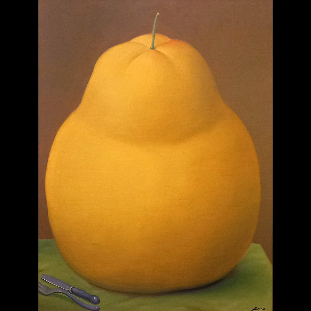 patricedecaro's tweet photo. Pour rendre hommage à l’un des plus grands artistes du 20e siècle, Fernando Botero, décédé ce 15 septembre 2023, j’ai réinterprété en 3D son tableau «La poire» (1997 - Musée Botero de Bogota).
#botero #fernandobotero #hommage #artiste #pintura #art #peinture #artnumerique #3d https://t.co/EQ6vAGVnlz