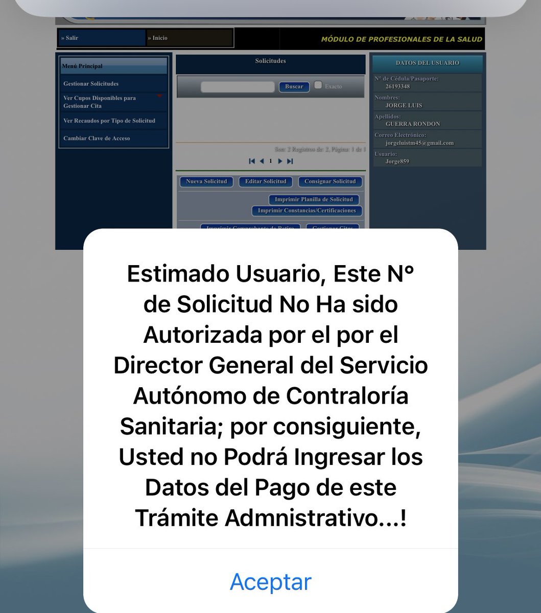 jorge_859's tweet photo. Hola buenas tardes @SACS_MPPS  @sacs_monagas @SacsLegal quisiera saber xq aún no me ha dado la opción de pago a mi :
 SOLICITUD DE REGISTRO DE TÍTULO DE PROFESIONAL MÉDICO (CUMPLIMIENTO ARTÍCULO 8 DE L.E.M) que  realice  mi cita de consignación. El 11/09/10  el cual el sistema https://t.co/cqb9e9hghM