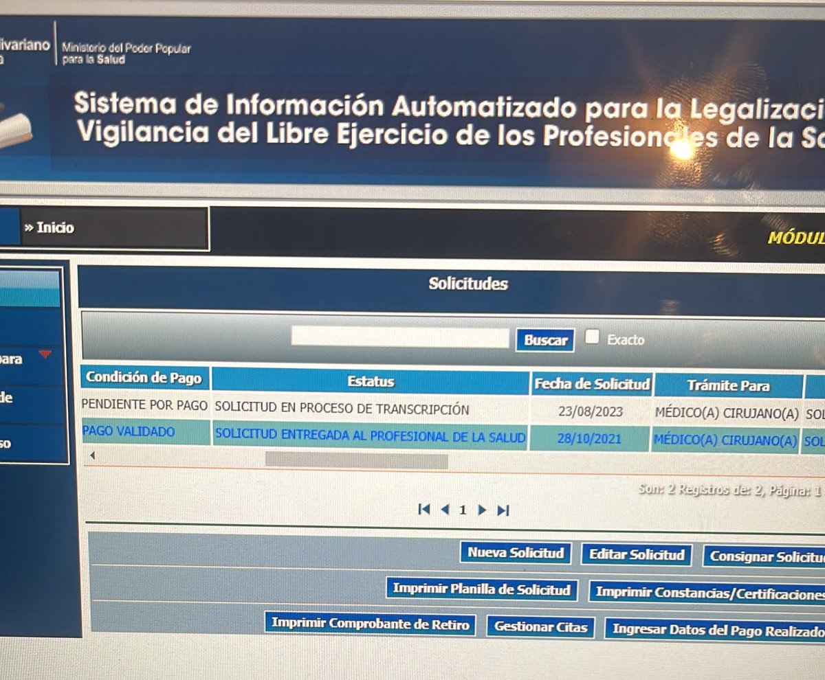 jorge_859's tweet photo. Hola buenas tardes @SACS_MPPS  @sacs_monagas @SacsLegal quisiera saber xq aún no me ha dado la opción de pago a mi :
 SOLICITUD DE REGISTRO DE TÍTULO DE PROFESIONAL MÉDICO (CUMPLIMIENTO ARTÍCULO 8 DE L.E.M) que  realice  mi cita de consignación. El 11/09/10  el cual el sistema https://t.co/cqb9e9hghM