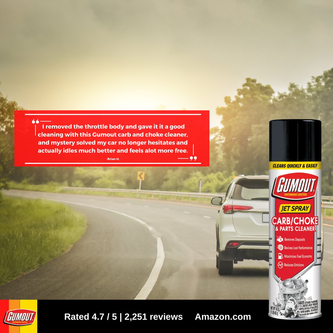 Get the job done with Gumout®! Gumout® Jet Spray Carb/Choke &amp; Parts Cleaner cleans all unpainted metal parts!#GoWithGumout #ScientificallyProven