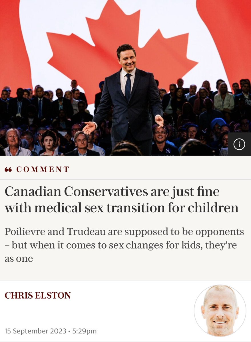 BillboardChris's tweet photo. Bill C-4 made it a criminal offense to try to help a child feel comfortable with their sex. It’s totally acceptable under the law to convince a girl she is a boy, send her into teenaged menopause with puberty blockers, give her testosterone which will require a hysterectomy, cut off her breasts, and turn her into a lifelong pharmaceutical patient. If you object to this practice, you can now be charged with “conversion therapy” and face up to five years in prison. 

This is total madness – but unfortunately for Canadians, the bill was confirmed unanimously in the House and the Senate. On the day that it passed, Pierre Poilievre’s hand-picked deputy, Melissa Lantsman, tweeted “Some days are exceptionally good days.” Conservatives and Liberals were dancing and crying in the aisles, hugging each other. 

A virtually identical bill called Bill C-6 had passed the House during the previous government, but hadn’t passed the Senate yet when Trudeau called an election in 2021. At that time, 62 Conservatives voted against the bill. Among the minority of Conservatives who voted in favour was the Conservative party leader, Pierre Poilievre. 

My op-ed for The Telegraph 👉🏼 https://t.co/4ydeTE4yb8
