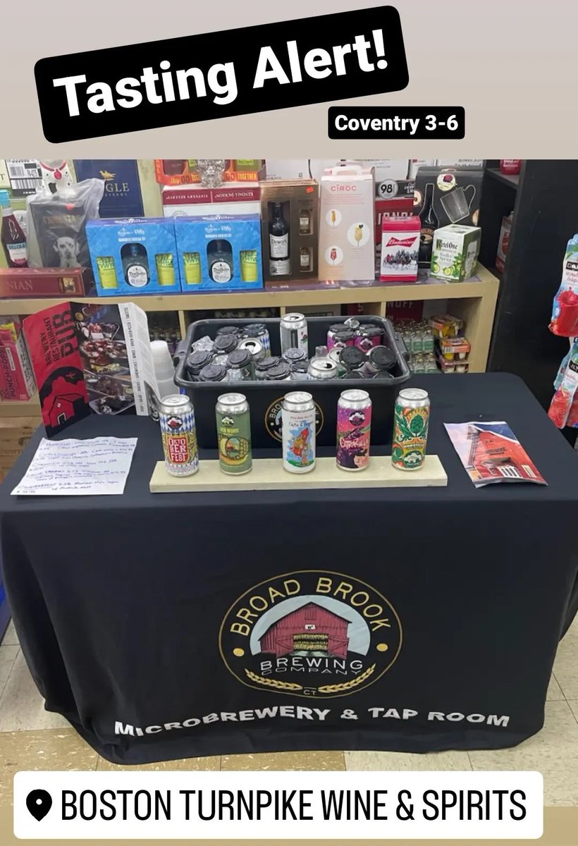 Tasting Alert! 
Boston Turnpike Liquors 
Coventry CT
3-6
Come try some beers!