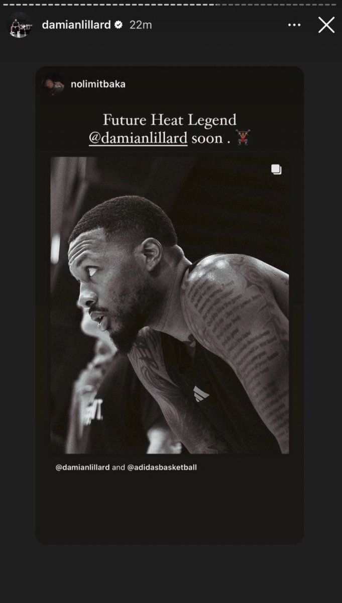 HeatNationCom's tweet photo. Dame just posted then deleted this on IG 👀 https://t.co/myJEBcnvMS