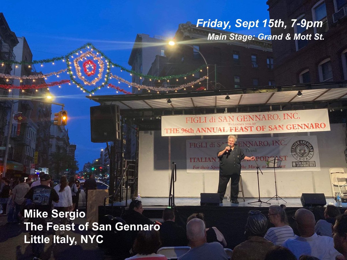Tonight’s the night! I’ll be singing the standards on the main stage at The Feast of San Gennaro! From 7-9pm, btwn Grand &amp; Mott St. Can’t wait to perform some of my favorite tunes from Sinatra, Bennett &amp; Dino at the best celebration NYC has to offer! See u there! <a href="/SanGennaroNYC/">The Feast Of San Gennaro NYC</a>