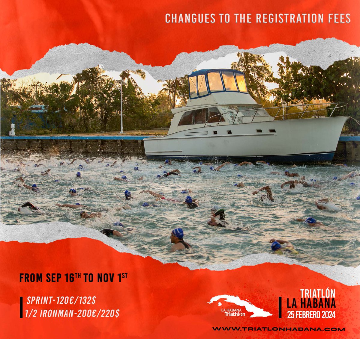 🫵🏻¡Únete y disfruta de un seguro de cancelación gratuita!

🔔¡Último día!

💰Mañana cambiamos el precio de las inscripciones. 

🗓️25 de febrero de 2024.

*
*
*
#triatlondelahabana #triatlon #hotelnacionaldecuba #iberojet #fetri #sport #lahabana #cuba #sportsevents #somostriatlón