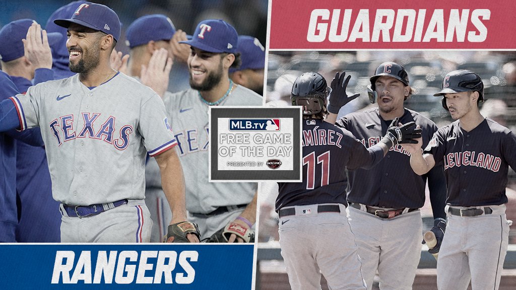 The @Rangers look to stretch their winning streak to 7 games when they face Cleveland tonight at 7:10 p.m. ET. Watch for FREE on #MLBTV, presented by @JackLinks. MLB.com/FreeGame