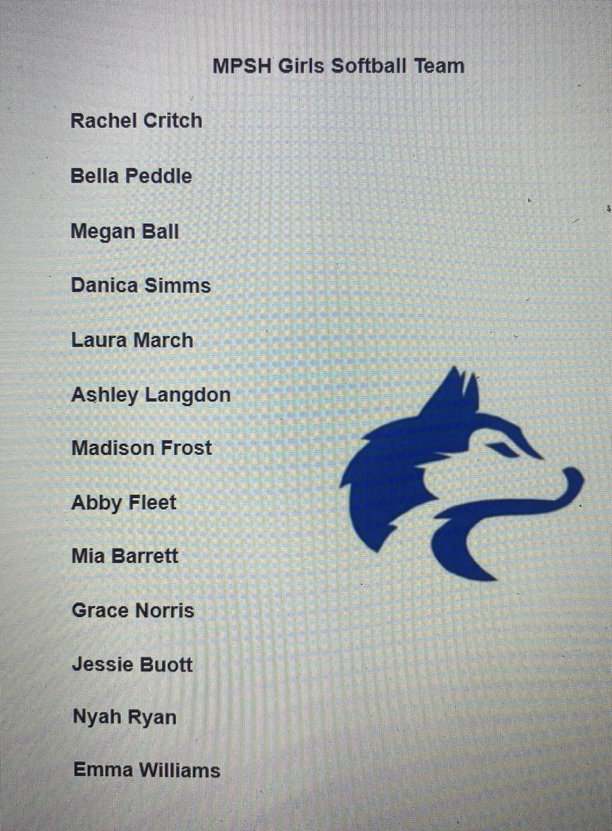 RogersMPSH's tweet photo. Introducing the 2023-2024 Girls Softball Team! Please contact my dude Gavin Simms for some details, we’re getting swag!! https://t.co/PoNPzdI6LJ
