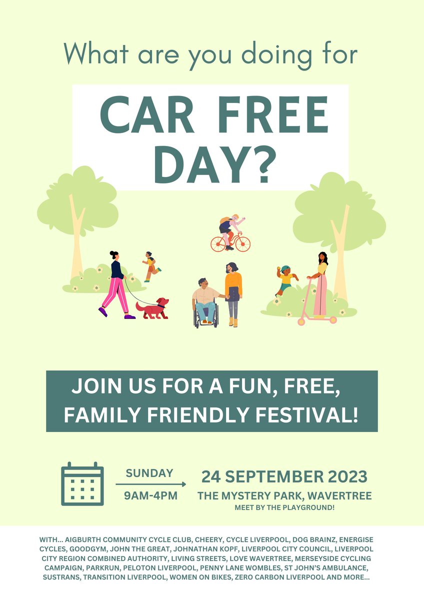 The full programme is now available for #CarFreeDay in #Wavertree. See you there?