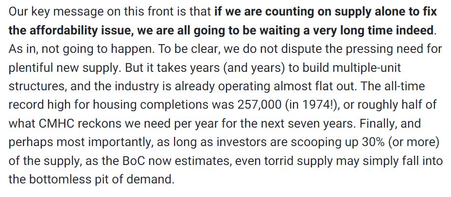 "if we are counting on supply alone to fix the affordability issue, we are all going to be waiting a very long time indeed. As in, not going to happen."

BMO Chief Economist Douglas Porter 1/
economics.bmo.com/en/publication…