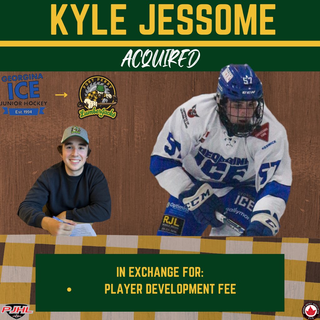 🚨TRADE🚨

We are proud to announce the acquisition of defence men, Kyle Jessome from the Georgina Ice!

Welcome To Port Perry!