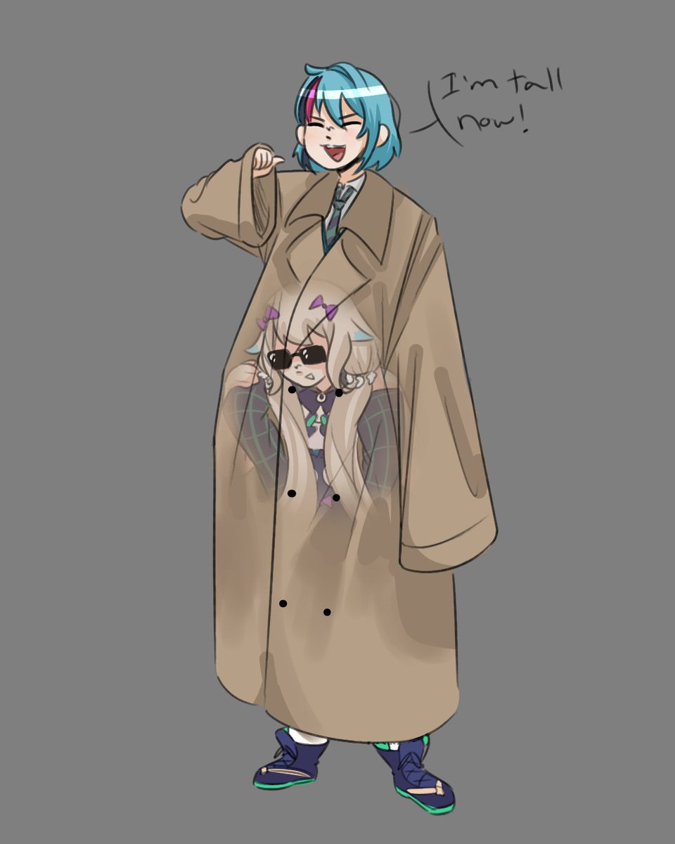 Nah bro he's just sitting on Enna's shoulders. #KyoKaneko #DrawKyo