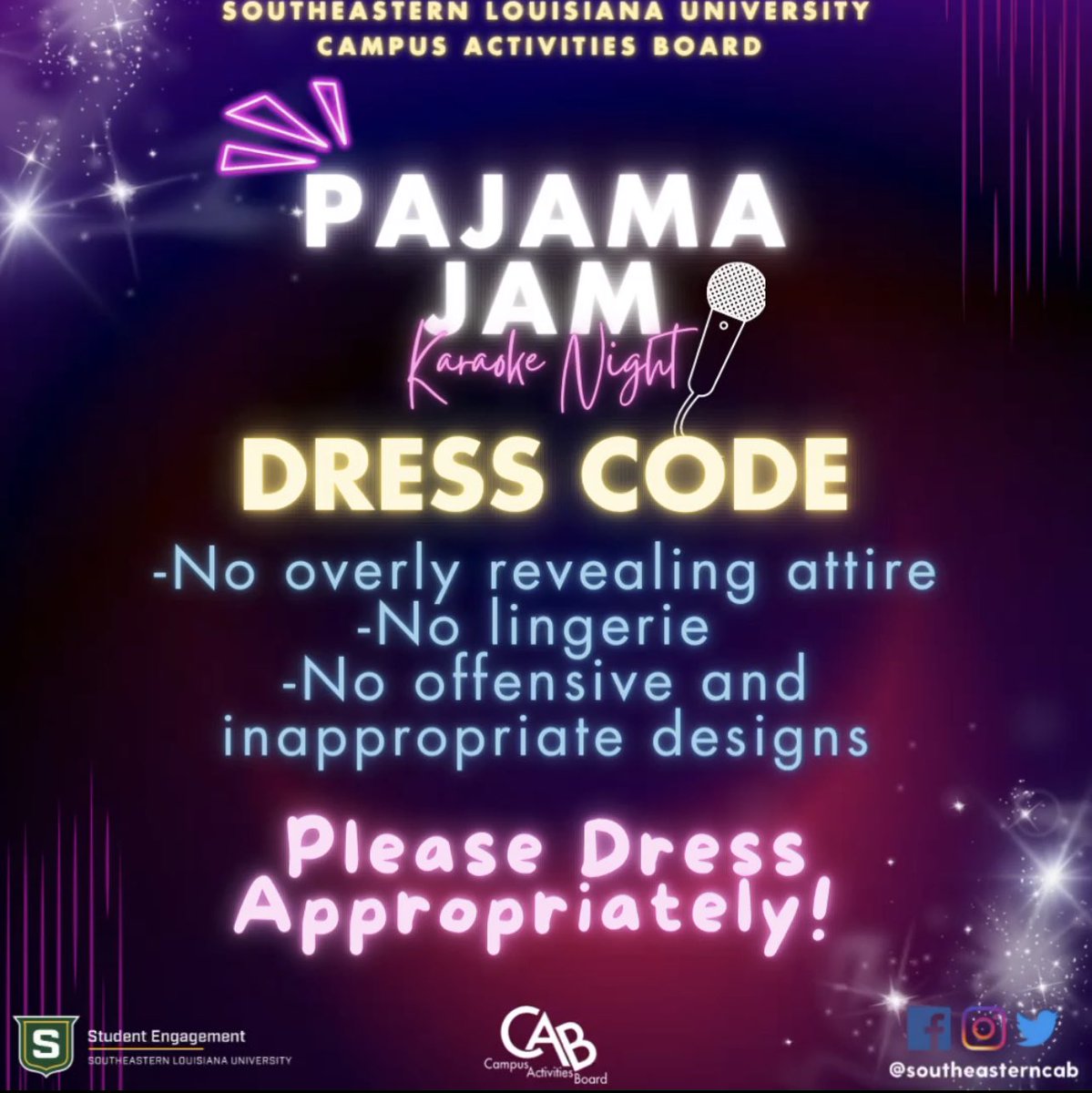 4 days until Pajama Jam!🎤 Here are some things to keep in mind when choosing your best PJs! See you there!🌟