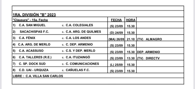 Los Andes vs. San Miguel - TyC Sports