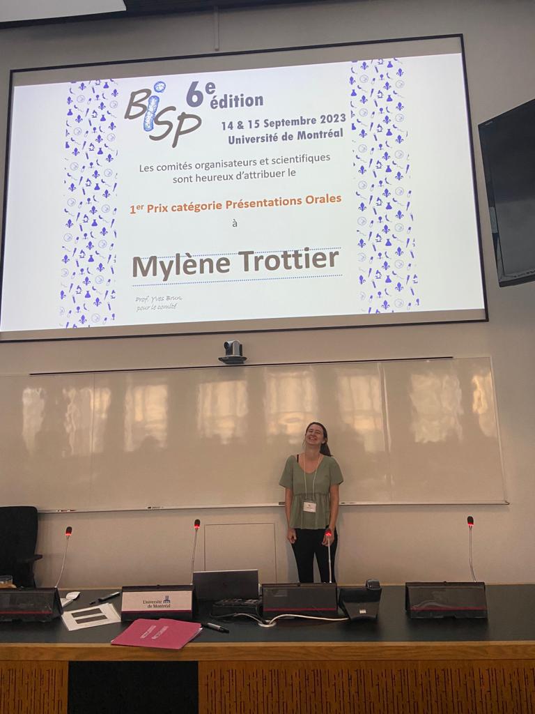 CongresBISP's tweet photo. Félicitations aux lauréats des Prix catégorie générale Présentations orales :
Mylène Trottier @trottier_mylene
David Dumoulin 
Oceane Goncalves @O_Goncalves___ 
Excellentes présentations ! #BISP2023 https://t.co/cS9YTgWebc