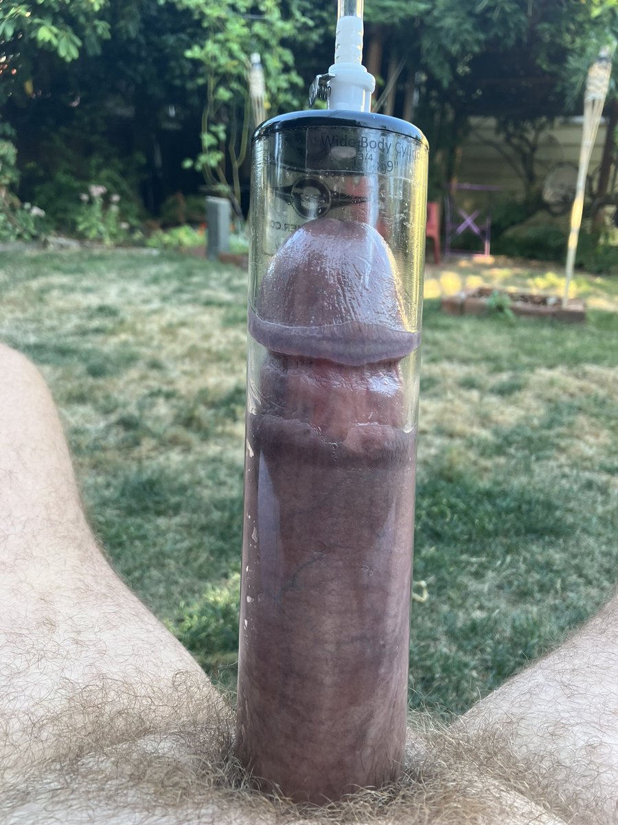 The nude beach isn’t the only #outdoor place I like to pump my #penis #penispump #bator