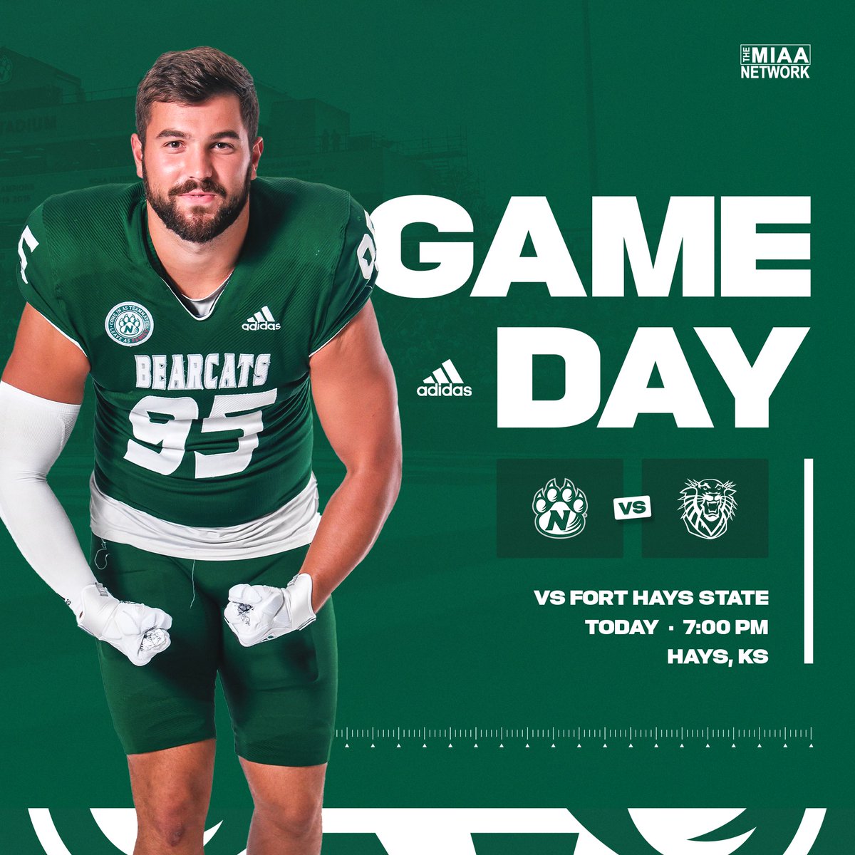 The No. 15-ranked 'Cats (<a href="/NWBearcat_FB/">Northwest Football</a>) are set to do battle in Hays. It's #GAMEDAY!

🆚: Fort Hays State
🏟️: Lewis Field Stadium
📍: Hays, Kan.
⏰: 7 PM
📺: themiaanetwork.com/fhsutigers/
📻: radio.securenetsystems.net/cirrusencore/K…
📊: fhsuathletics.com/sidearmstats/f…

#GoCats | #OABAAB