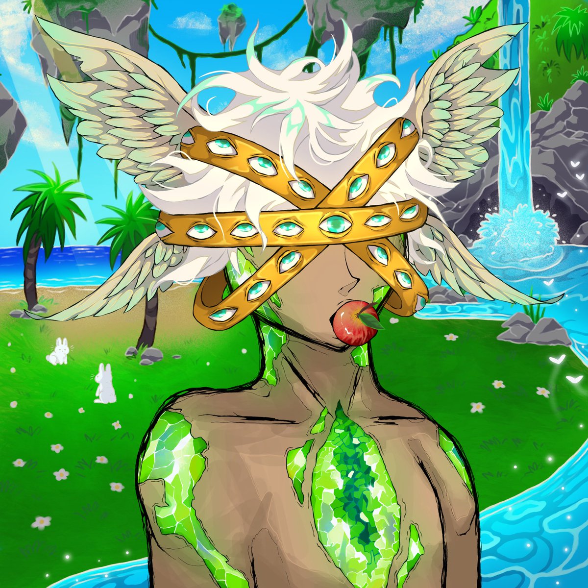 Meet Holy Virtues 6666. Bringing up the rear of the train, we call him Tithe. Minted just now <a href="/EternalsCNFT/">cyber duck</a> 
Free the Nipple!