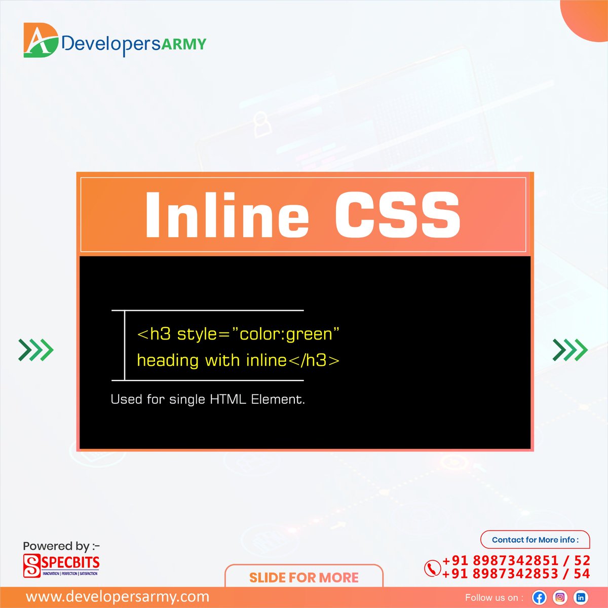 DevelopersArmy's tweet image. 🌟 Uncover the Magic of CSS! 🎨✨

#WebDevelopment #CSSMagic #DevelopersArmy #LearnToCode