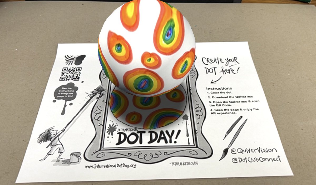 Today is International Dot Day and the 20th Anniversary of Peter Reynold’s “The Dot”.  Students made a mark and saw it took them into augmented reality through an app that made their dot 3D. A fun way to celebrate the day! <a href="/UGLPrincipal/">Dr. Jared Fowler</a> <a href="/daniel_novak_WM/">Daniel Novak</a>
