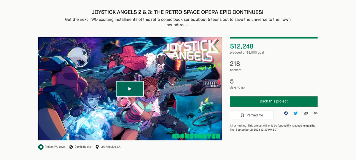 WE'VE PASSED $12K AND OUR NEXT STRETCH GOAL IS IN SIGHT! joystickangels.com #Joystickangels #kickstarter