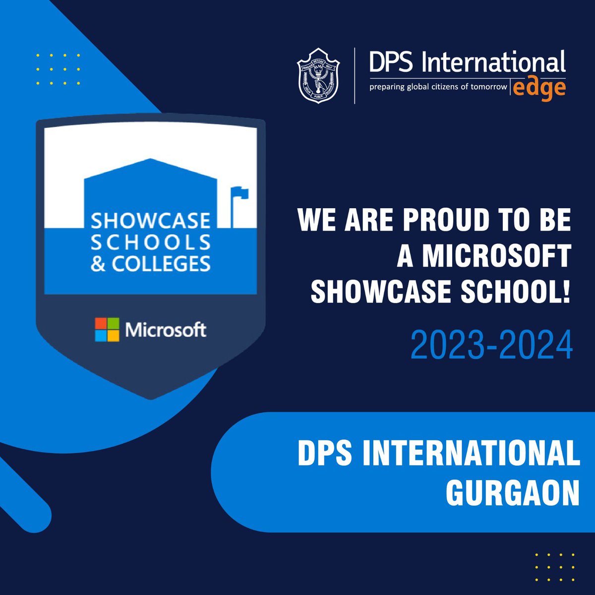 Very happy to share that DPS International has been selected as a Microsoft Showcase School for the ninth year in a row. Kudos to the school community effort. <a href="/preeti0716/">Preeti Singhal</a> #microsoft #MicrosoftEdu