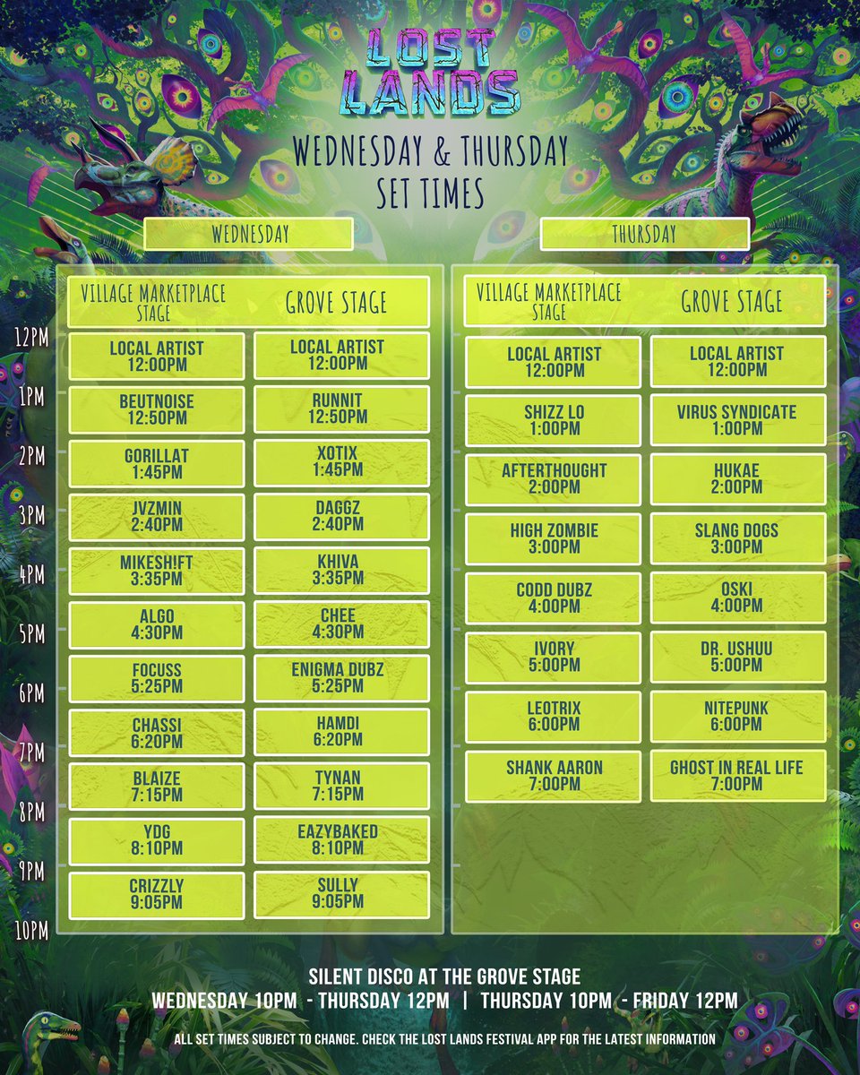 Your set times, Lost Lands Fam! 💥 Which set are you most excited for?

Limited tickets and Tent-Only Forest Camping are still available, as well as a number of hotel and shuttle options. Early Entry passes are still available if you need them, too!