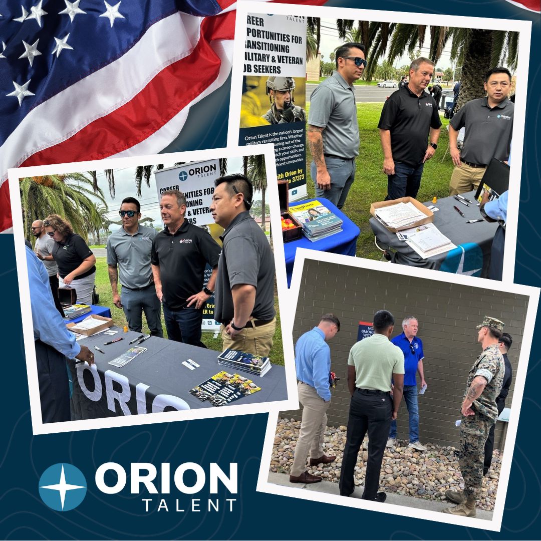 OrionTalent's tweet image. Our base development team is on-site at Camp Pendleton as part of a Transition Assistance Program (TAP) career fair. 🤝

#TeamOrion #TAPProgram #TransitionAssistance #CampPendleton #VeteranEmployment #GoMarines #USMC