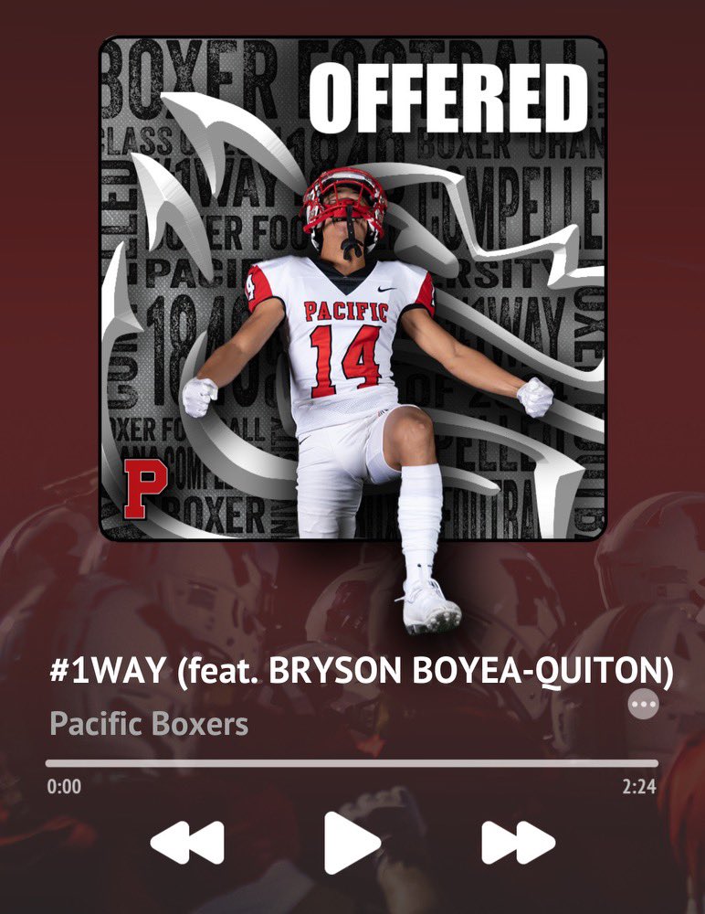 BrysonBoyea's tweet photo. After a great conversation with @Coach_Taura, I am blessed to announce that I have been offered to Pacific University! #GoBoxers https://t.co/NtBFhcSpK8
