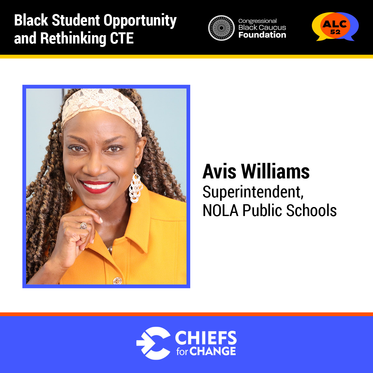 .@NOLAPSchools works with @YouthForceNOLA to provide strong career-tech opportunities for students. At @CBCFInc’s #ALC52, CFC member @DrAvisW will talk about the value of partnerships during our session on Black student opportunity and rethinking CTE. cbcfinc.org/events/annual-…