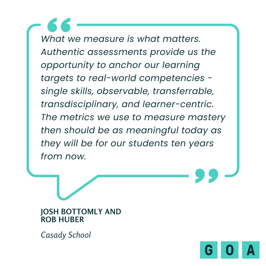 'What we measure is what matters.' #competencybasedlearning #CBL #competencyed #assessment @casadyschoolokc
bit.ly/3Zmufoj