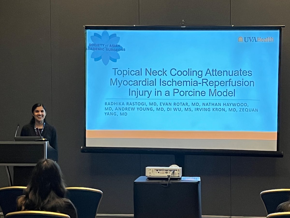Thank you #SAAS2023 for the wonderful opportunity to share our research in reducing infarct size with topical neck cooling! Amazing forum and valuable talks with even better people - always a truly fantastic conference!! @UVASurgery@AsianAcadSurg