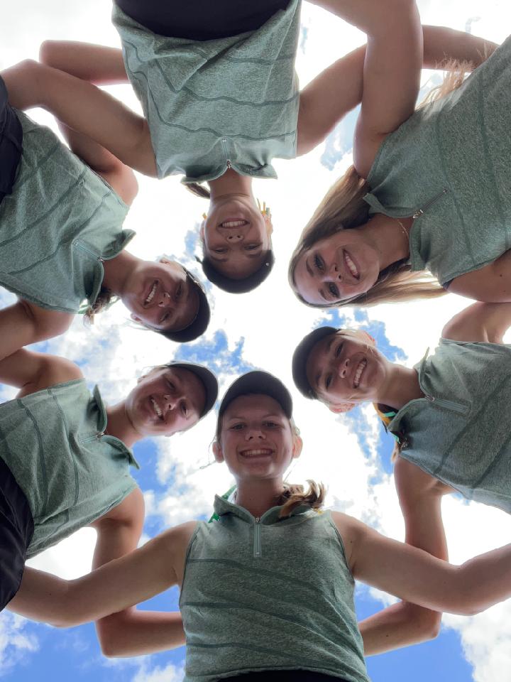 Coach18NHS's tweet photo. Raiders(321) come up just short today but advance to Regionals next week.  Dyer(77, T3), Reschly(74,Individual Champion!), L Irving(86), A Irving(85), Riegsecker(85). Coach is proud of these girls! Next goal in sight! @nridgeathletics @indianahsgolf https://t.co/nyXbZFlVsf