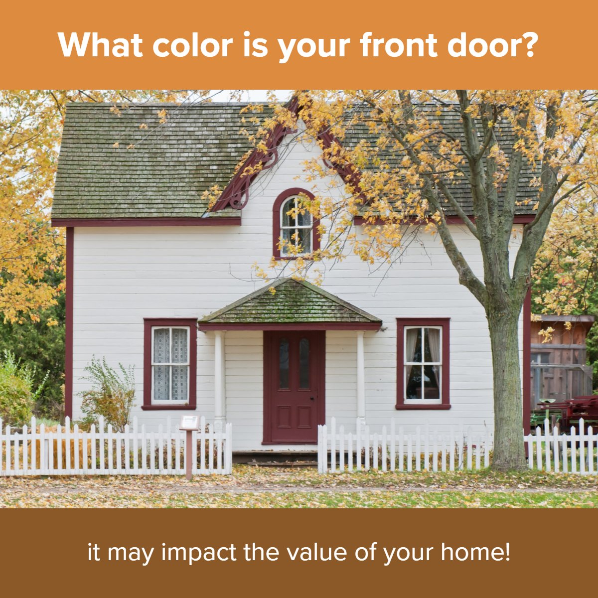 What color is your front door? 🚪

Did you know it may impact the value of your home? 🏡

#questions #frontdoor #doorcolor #exterior