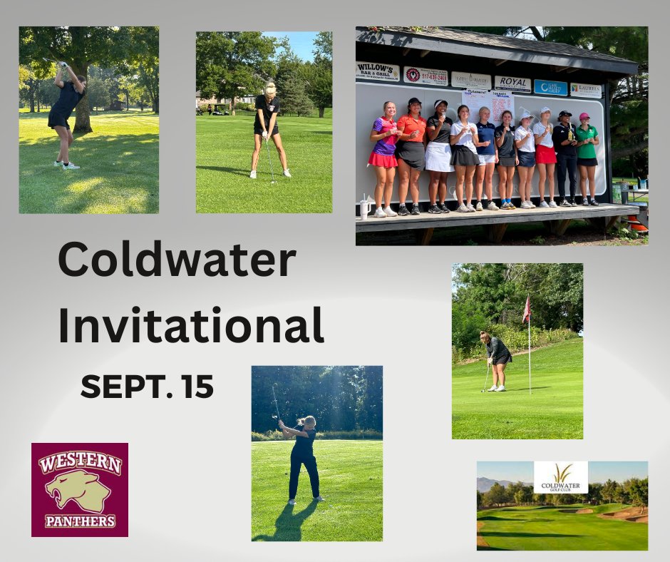 Thank you <a href="/GolfColdwater/">Coldwater Girls Golf</a>  for hosting today's invitational at the Coldwater Golf Course.  Gabi finished tied for 4th overall with a score of 86.  Kaia shot a 91. Cami shot a 114.  Grace had a personal best of 118.  Ashlyn finished with a 132.  #playwithpassion