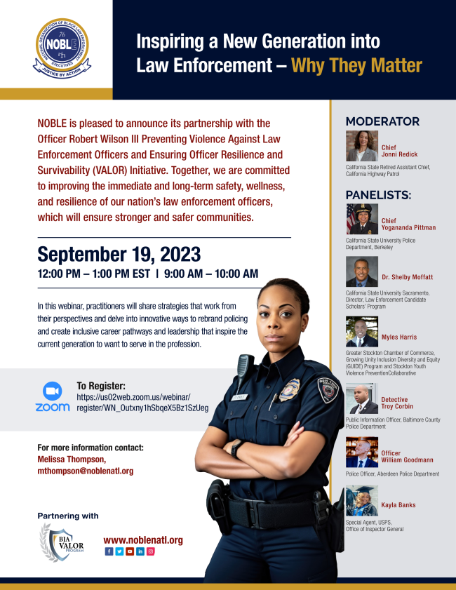 USD_LEPSL's tweet photo. Tues, Sept 19 - Join LEPSL faculty member Jonni Redick as she moderates a panel discussion exploring ways to rebrand #policing and create inclusive #Career pathways and #leadership opportunities. Register at https://t.co/qrrNMQMg4R @noblenatl #lawenforcement https://t.co/BJs2MuZhnO