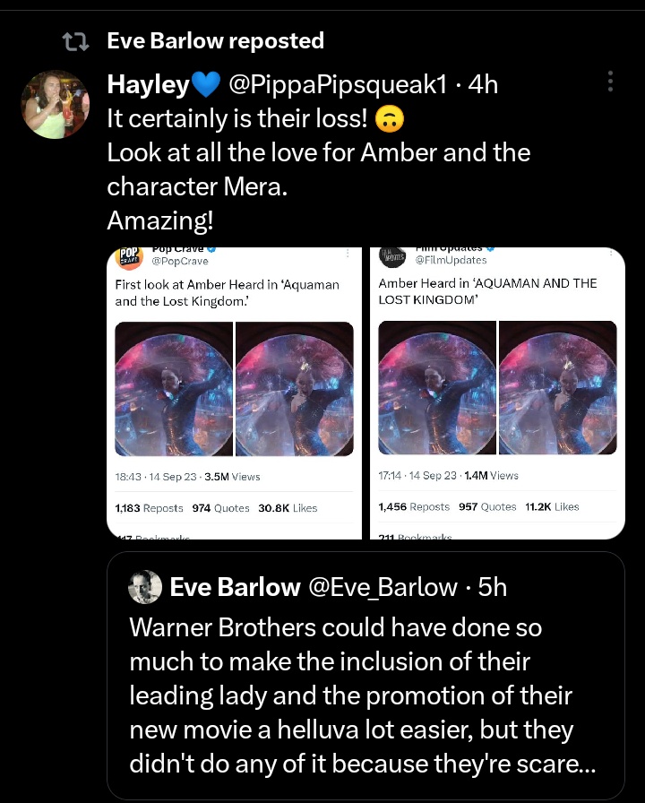 Burt6Gill's tweet photo. The mashed potatoes are going to boycott the film it looks like...๐๐คฃ... Like that going to help AH... I think turd has something on Eve because she's still simping after her when she lost everything because of her.... or it a cult..lmao๐ #AmberHeardIsFinished https://t.co/7czoscrEhk