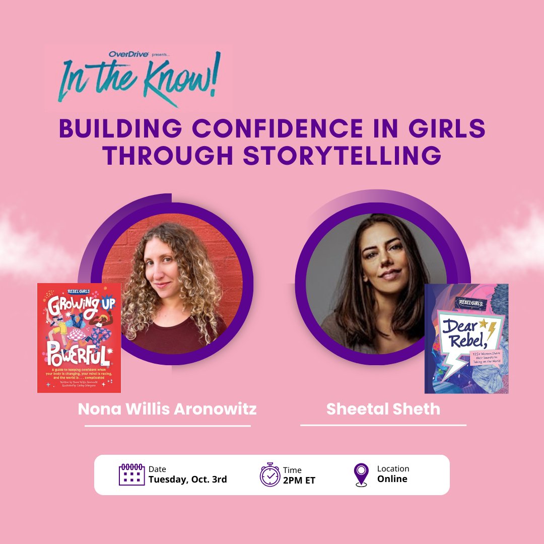 Join @rebelgirlsbook on Tuesday, Oct. 3 at 2 pm EST for a conversation with author and Teen Vogue advice columnist @nona and award-winning actress, activist and author @sheetalsheth. Register now: bit.ly/3PhqBay #InTheKnow