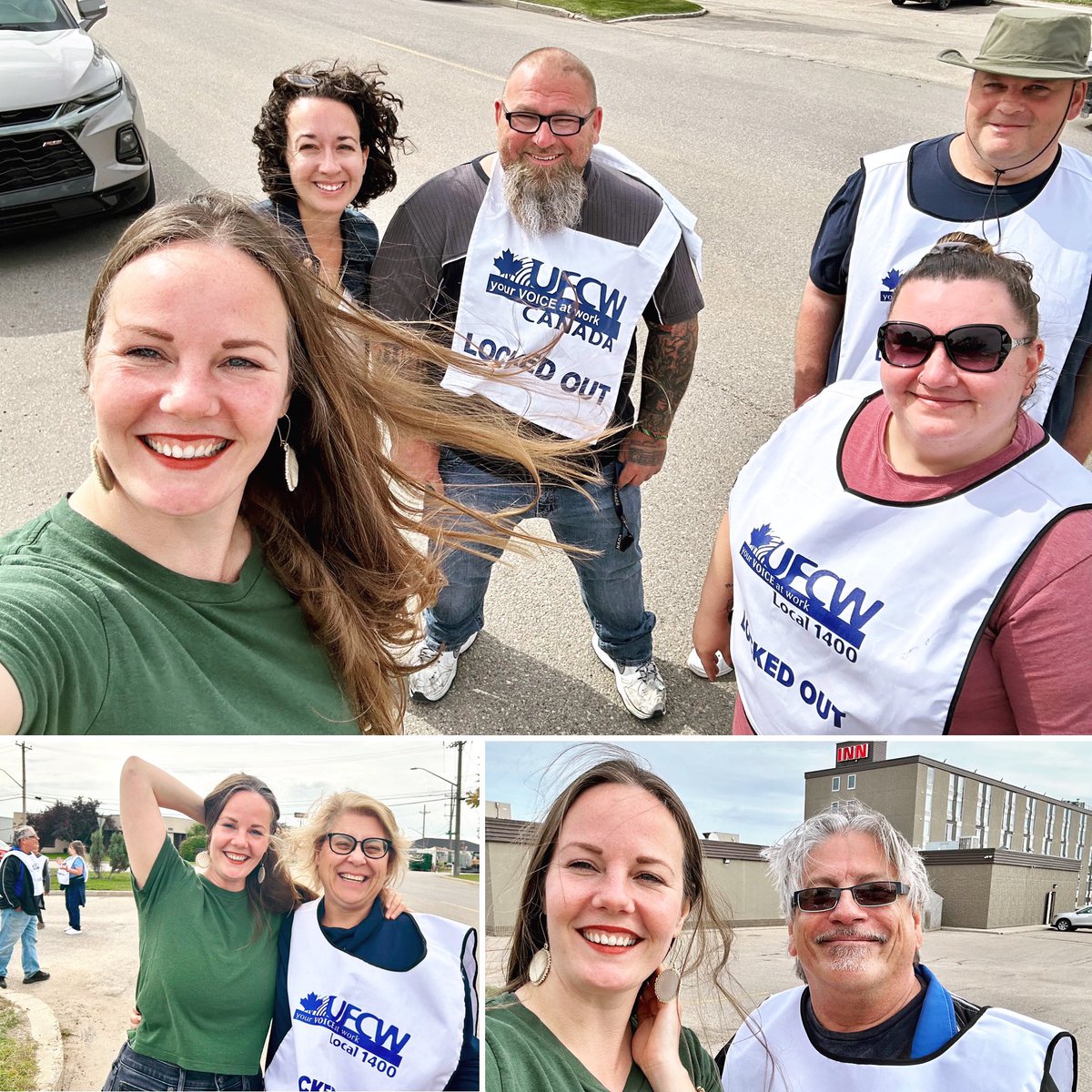 Paid a visit to the @UFCWCanada1400 picket line at YXE Heritage Inn earlier this week along w/ @Sask_NDP Labour critic, @nicolesarauer ✊

Workers have been w/out a collective agreement since June 2019 & have now been unceremoniously locked out by their employer.

#skpoli #canlab