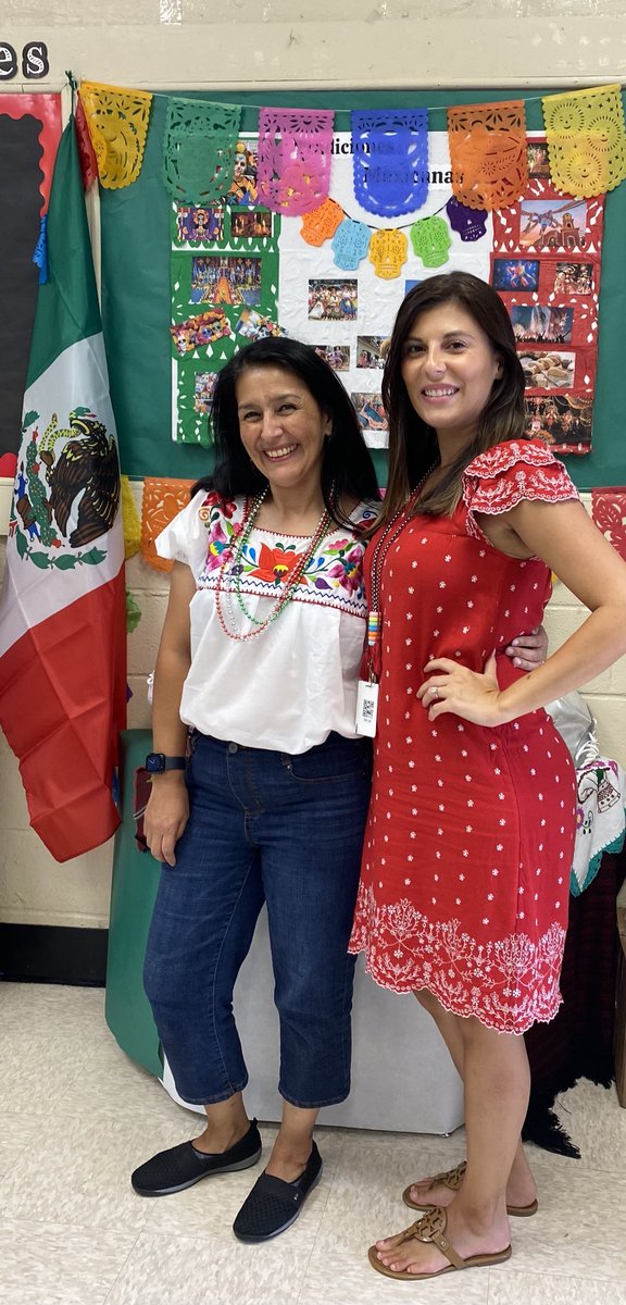Celebrating Mexico's Independence Day and Hispanic Herirage Month with my beautiful colleague Ms. Harrell. Love working with this wonderful teacher who helped me make this day special for our students! #UnitingOurWorld <a href="/Belvoir_Eagles/">Belvoir Elementary</a> <a href="/ParticipateLrng/">Participate Learning</a>
