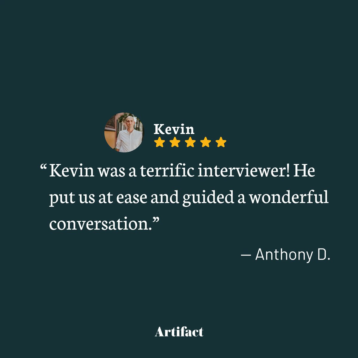 heyartifact's tweet photo. You can think of our interviewers like tour guides through your memory! They'll help you identify landmarks, search down that one missing detail you forgot to mention, and craft thoughtful connections between anecdotes. In short, you'll be in great hands! 😄 https://t.co/uFgp8c6eWU