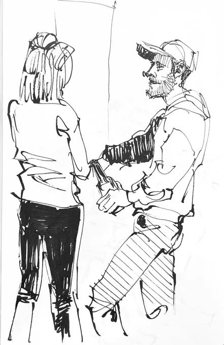 Quick party people sketches 