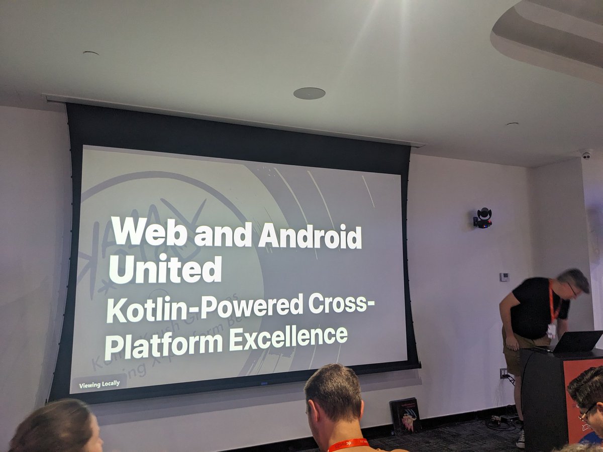 milomobiledev's tweet photo. A man that simply wants to talk about records, oh and uniting Android and Web with Kotlin Multiplatform. 

Thanks @kanawish for the dangerous info about ditching viewmodels!

We are happy to have our final talk include Kotlin Multiplatform.

#dcnyc23 #AndroidDev https://t.co/AnycRmzfxG