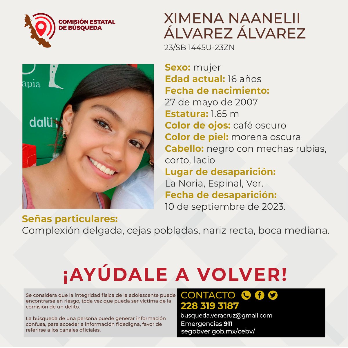 Dragon_mex's tweet photo. A mis amigos y conocidos por favor, les suplico puedan pasar po sus redes sociales y diferente medios la ficha de mi sobrina. Su madre está devastada. 
Por favor compartan y si tiene posibilidad, pasarlo por otro medio.
@marcocoronel @pablosieerra @alecita1106 @palomav1 https://t.co/CJUuASj9E1