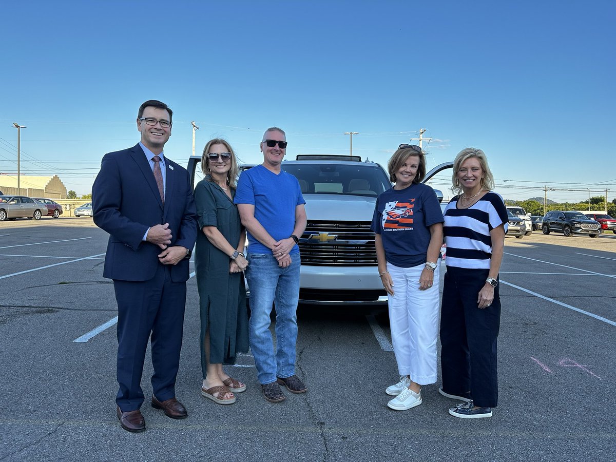 Excited to have the Madison County School Board riding in our new Chevy Tahoe for the <a href="/mshsfb_eagles/">MSHS Football</a> parade!
<a href="/NewsMCS/">MadisonCountySchools</a>