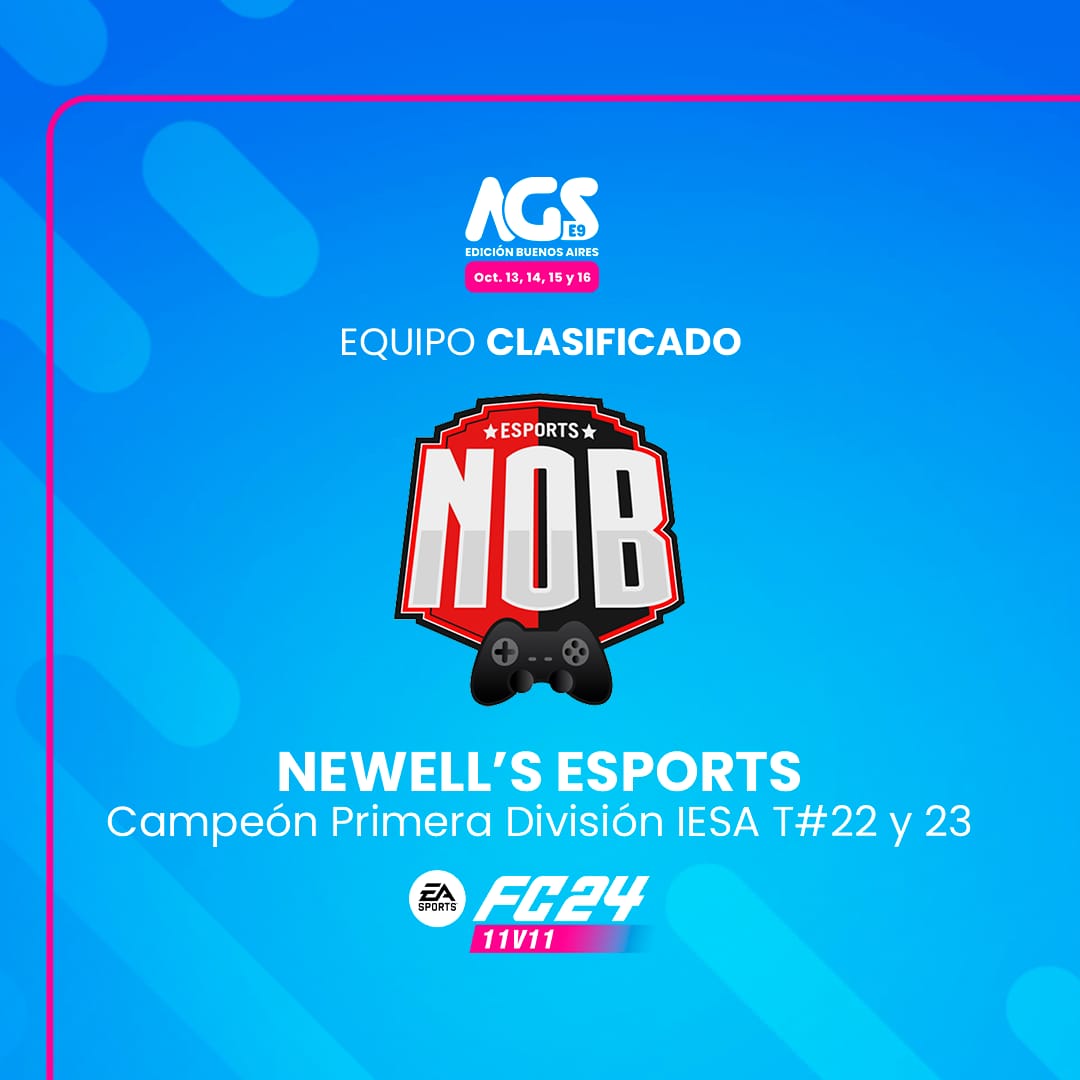 IESA Argentina (@iesafifaar) on Twitter photo ¡DE ROSARIO A COSTA SALGUERO!⚫🔴
<a href="/NewellsEsports/">Newell's Esports</a> será parte de la <a href="/ArGameShow/">AGS 🎮🕹️</a>
La lepra rosarina se enfrenta al desafío de la #AGSEsports este 13, 14, 15 y 16 de Octubre🎮 en Costa Salguero.
👀 Newell's llega clasificado tras ser campeon de la temporada de primera división de ¡DE ROSARIO A COSTA SALGUERO!⚫🔴
<a href="/NewellsEsports/">Newell's Esports</a> será parte de la <a href="/ArGameShow/">AGS 🎮🕹️</a>
La lepra rosarina se enfrenta al desafío de la #AGSEsports este 13, 14, 15 y 16 de Octubre🎮 en Costa Salguero.
👀 Newell's llega clasificado tras ser campeon de la temporada de primera división de