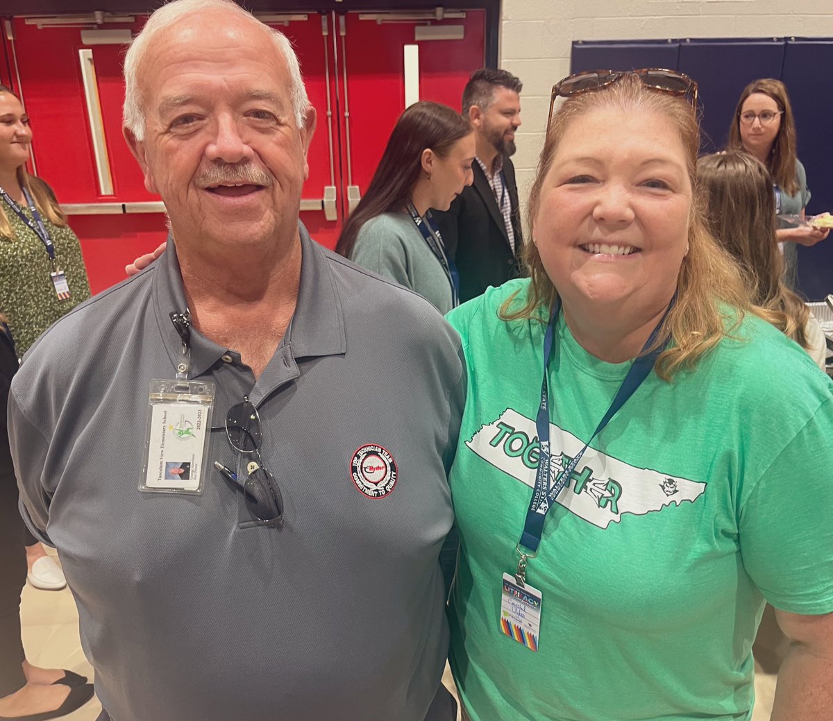 writenoelle's tweet photo. When your school bus driver attends the @WaltersState Literacy Conference, you know you must work for @GreenevilleCity Schools. What an impact Mr. George has on children’s lives! #ETNLIT23 💚 #HawksSoar @millerbev @starnes_steve https://t.co/PgNNoixhyN