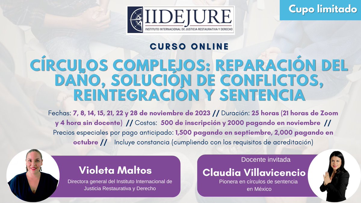 ¡Nuevo #CursoOnline disponible! 

🔍 Obtén más información a través del siguiente link: 
acortar.link/B16mOn

✒️ Inscríbete en el siguiente link: 
forms.gle/2VBFMMvpe3neMj…

🚨 Importante: contar con conocimientos básicos sobre círculos, para tomar este curso.