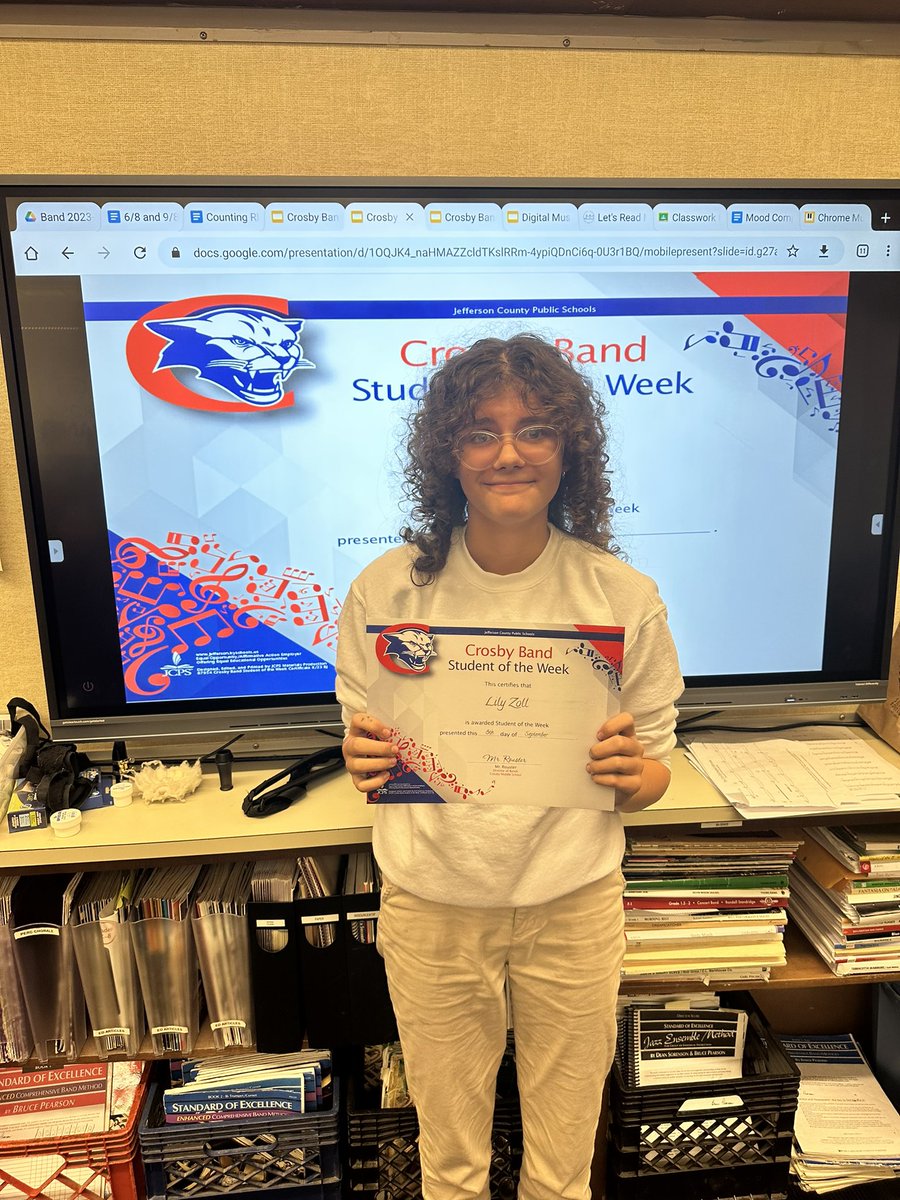 CrosbyBand's tweet photo. It may be a week late, but here were the first @CrosbyMiddle band students to be awarded Student of the Week! It has been awesome to read the nominations of why these students inspired their peers to vote for them. #ThePlaceToBe #CMSBand https://t.co/LuRL7OWw38
