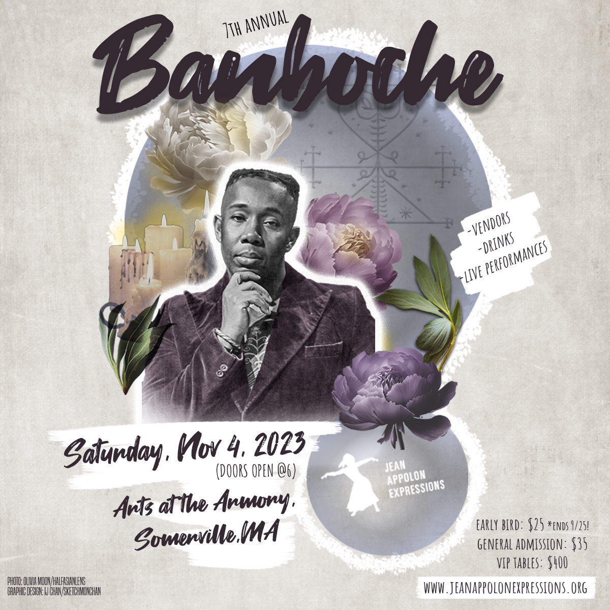 Celebrate 10 years of JAE with us at Banboche 2023! Join Jean and the dance company to honor a year of vibrant, global community programming and immerse in Haitian culture. Join the party on November 4th at Arts at the Armory, Somerville, MA. See you on the dance floor!