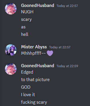 abyss_mister's tweet photo. I couldn't resist teasing and toying with my previous victim - So I decided to give him a little taste of my latest trick up my sleeve!

I wonder what hides behind that image that has him so scared and yet sooo excited~ 🤭

Want to find out?~~ ;3 💜 ☕️ https://t.co/H81FjyHtka